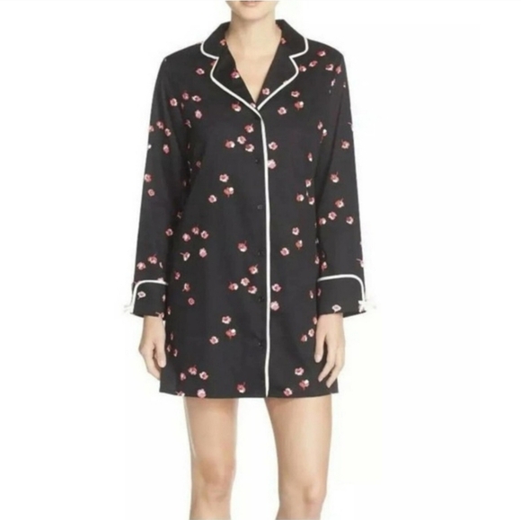 Kate Spade pajama shirt dress button dow floral size medium - Picture 1 of 8